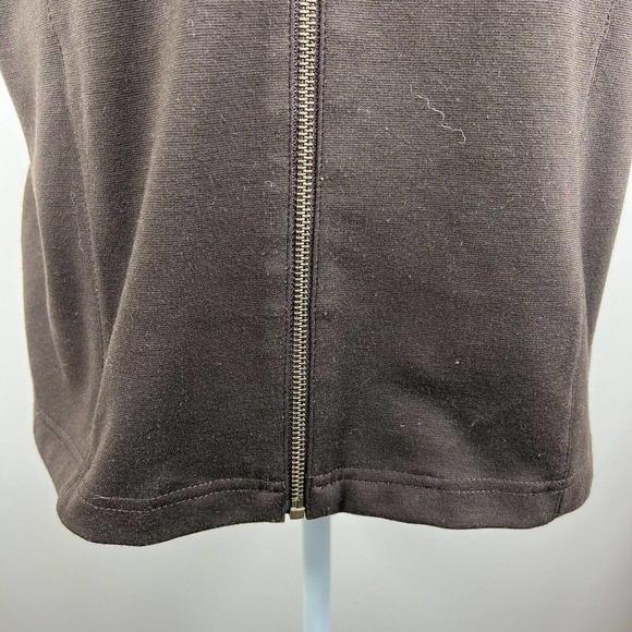 Weekends By Chicos Women's Dark Brown Zip Up Vest Size 1 US 8 Full Zip - Picture 4 of 10